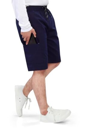 UNOseven Men's Cotton Cargo Capri - Navy Blue, S