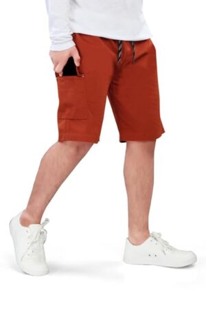 UNOseven Men's Cotton Cargo Capri - Rust, S