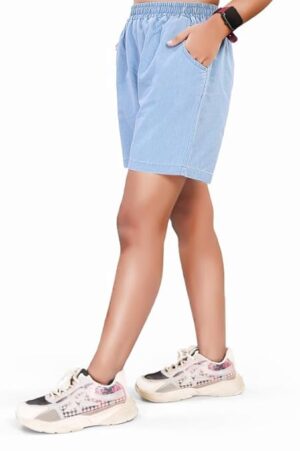 UNOseven Girls Denim Shorts - Ice Blue, 7-8Y