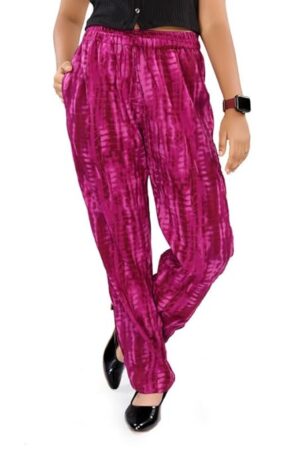 UNOseven Girls Printed Rayon Pyjama Fashion Pant