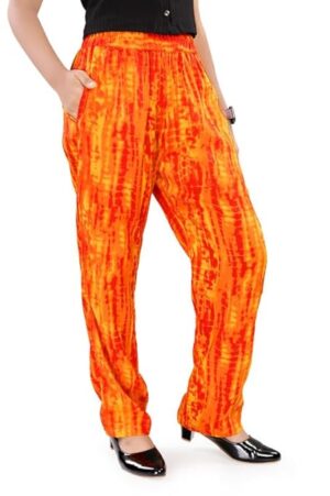 UNOseven Girls Printed Rayon Pyjama Fashion Pant - Yellow, 9-10Y