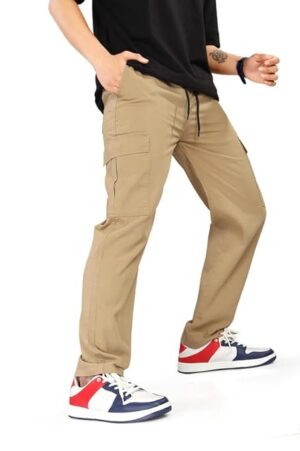 UNOseven Boys Cargo Cotton Pant - Beige, 13-14Y (S)