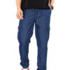 UNOseven Men's Denim Multi Pocket Cargo Jogger Pant - Blue