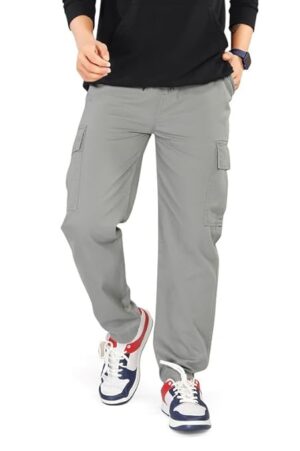 UNOseven Boys Cargo Cotton Pant - Grey, 13-14Y (S)