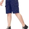 UNOseven Men's Twill Cotton Cargo Printed Capri - Navy