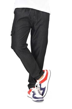 UNOseven Boys Denim Multi Pocket Cargo Jogger Pant - Carbon Black, 13-14Y (S)