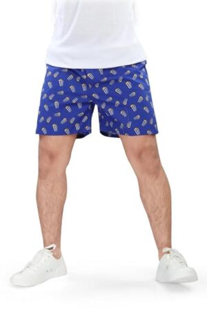 UNOseven Boys Cotton Printed Shorts - Blue, 13-14Y (S)