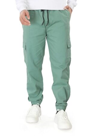 UNOseven Men's Multi Pocket Cargo Cotton Jogger Pant - Mint Green, S