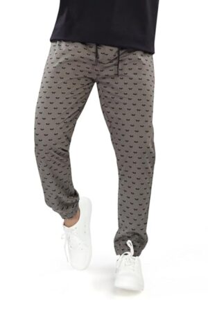 UNOseven Men's Printed Cotton Jogger Pant - Dark Grey, XXL