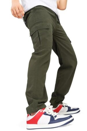UNOseven Men's Cargo Cotton Pant - Dark Green, S