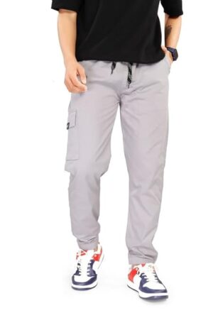 UNOseven Men's One Side Cargo Cotton Jogger Pant - Light Grey, S