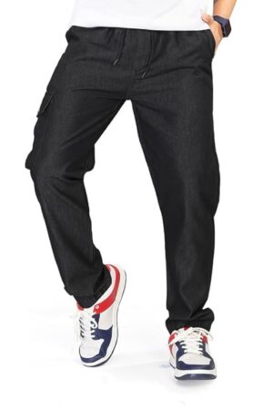 UNOseven Men's Denim Multi Pocket Cargo Jogger Pant - Carbon Black, S