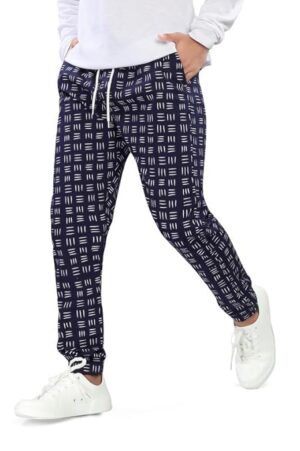 UNOseven Men's Printed Cotton Jogger Pant - Navy, XXL