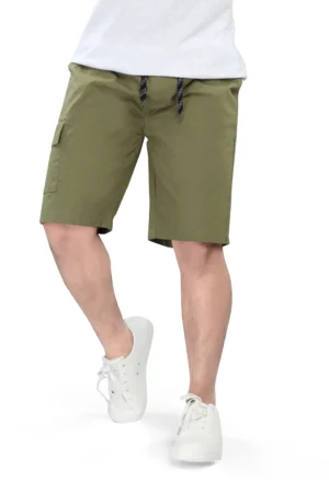 UNOseven Boys Cotton Cargo Capri - Olive Green, 13-14Y (S)