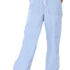 UNOseven Girls Denim Cargo Pant - Ice Blue